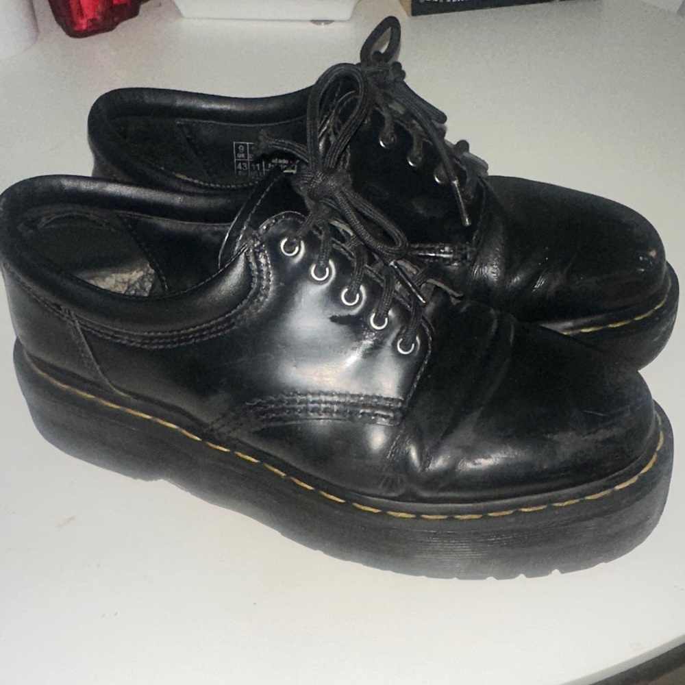Black Leather Dr Martens Platform shoes